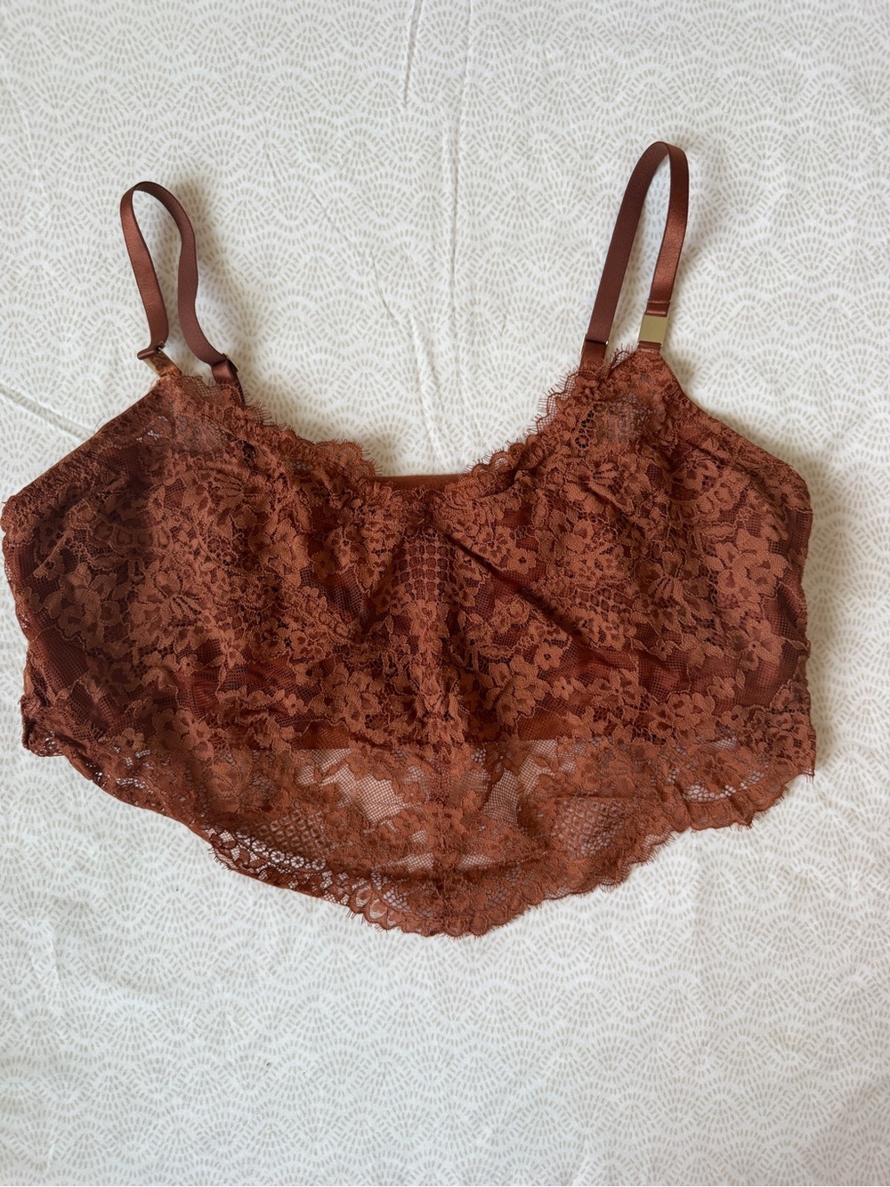 aerie Lace Bandeau Bralette in Chocolate Brown